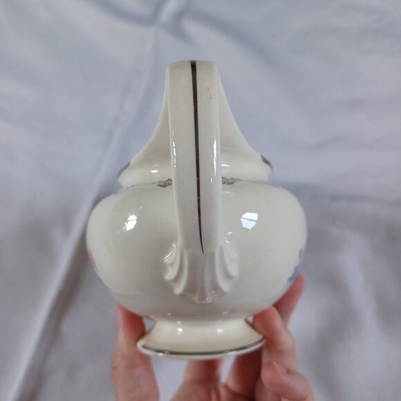 Vintage Homer Laughlin Gravy Boat Eggshell Nautilus O51N5 Floral Needlepoint USA - Picture 4 of 11